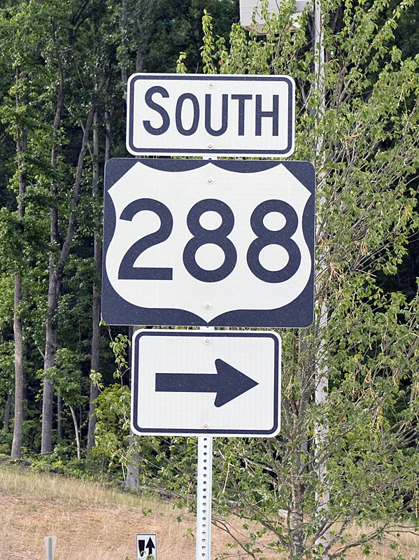Virginia U.S. Highway 288 sign.
