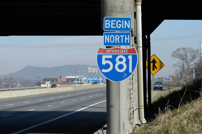 Virginia Interstate 581 sign.