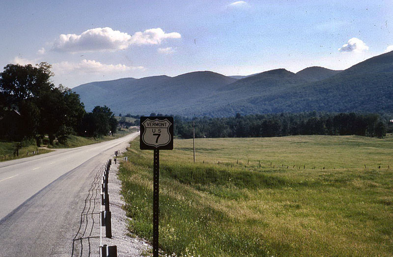 Vermont U.S. Highway 7 sign.