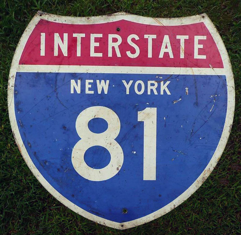 Vermont and New York - Interstate 89 and Interstate 81 sign.