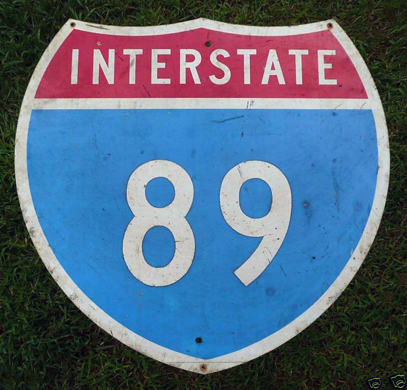 Vermont and New York - Interstate 89 and Interstate 81 sign.