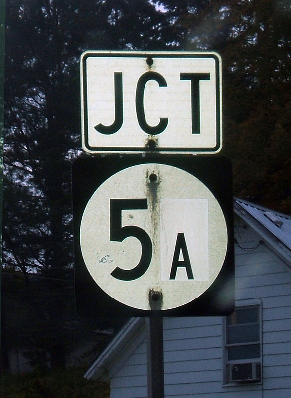 Vermont state highway 5A sign.