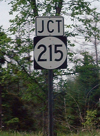 Vermont State Highway 215 sign.