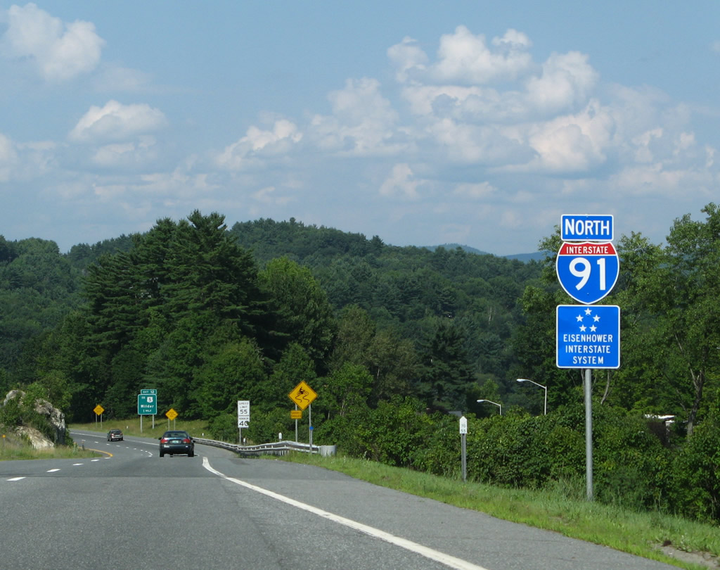 Vermont - Interstate 91 and Eisenhower Interstate System sign.