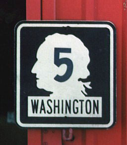 Washington State Highway 5 sign.