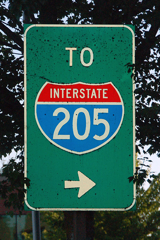 Washington Interstate 205 sign.