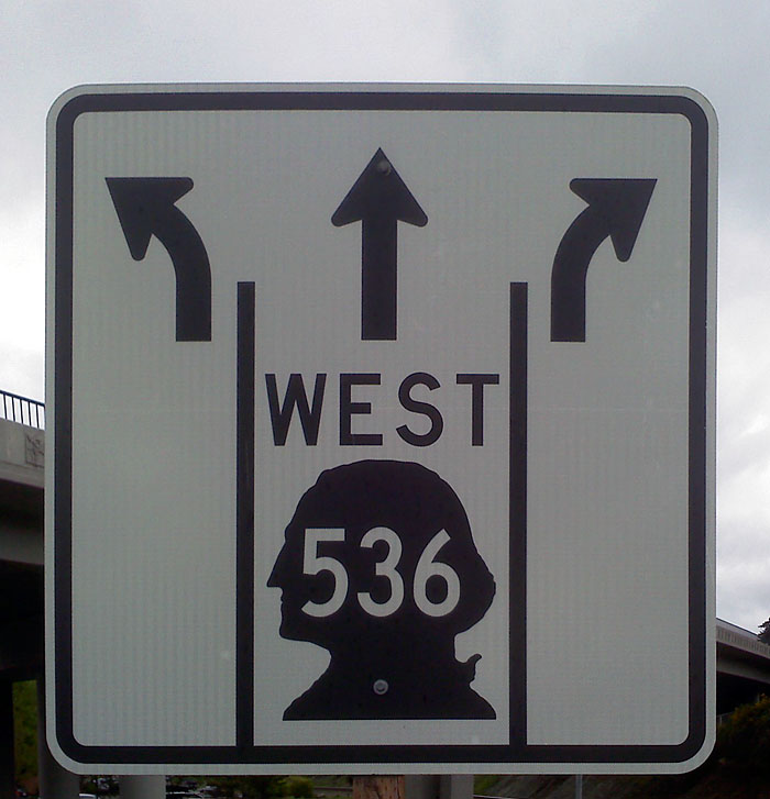 Washington State Highway 536 sign.