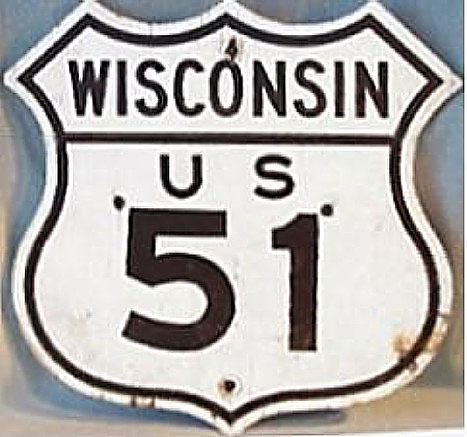 Wisconsin U.S. Highway 51 sign.