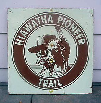 Wisconsin Hiawatha Pioneer Trail sign.