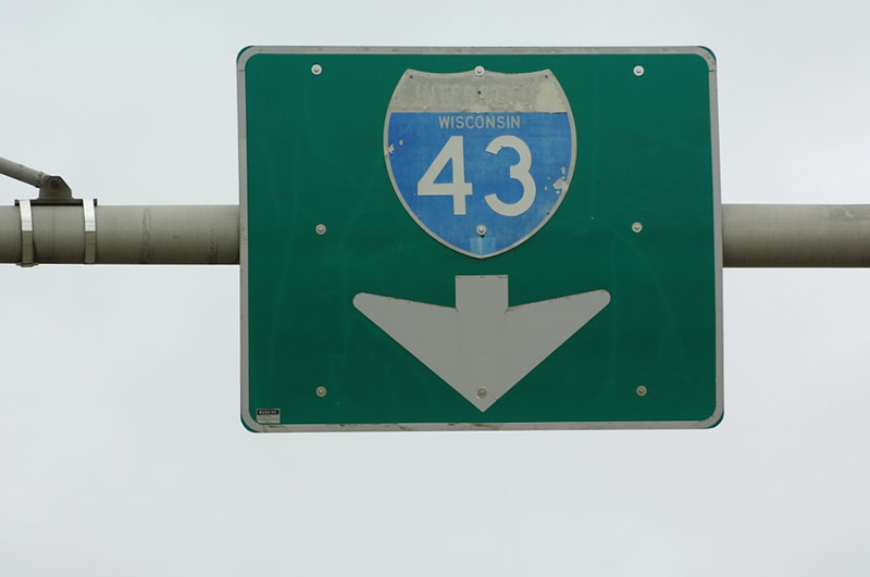 Wisconsin Interstate 43 sign.