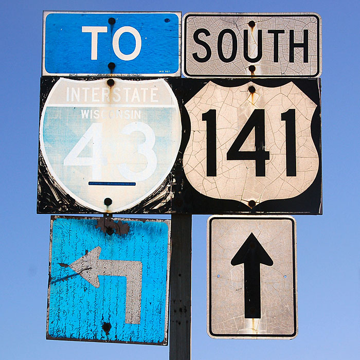 Wisconsin - U.S. Highway 141 and Interstate 43 sign.