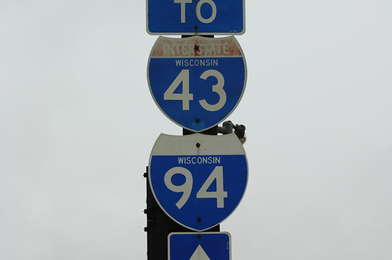 Wisconsin - Interstate 94 and Interstate 43 sign.