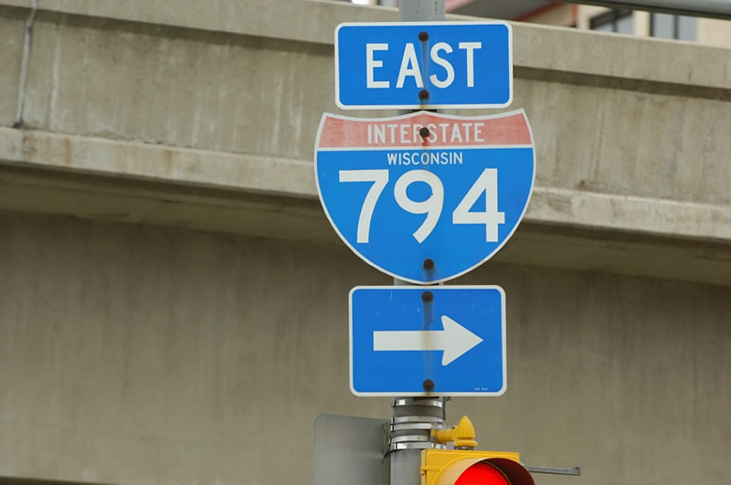 Wisconsin Interstate 794 sign.