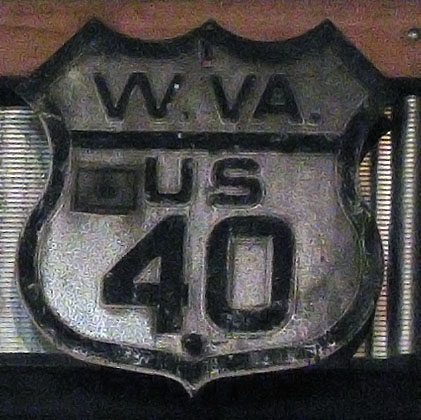 West Virginia U.S. Highway 40 sign.