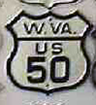 West Virginia U.S. Highway 50 sign.