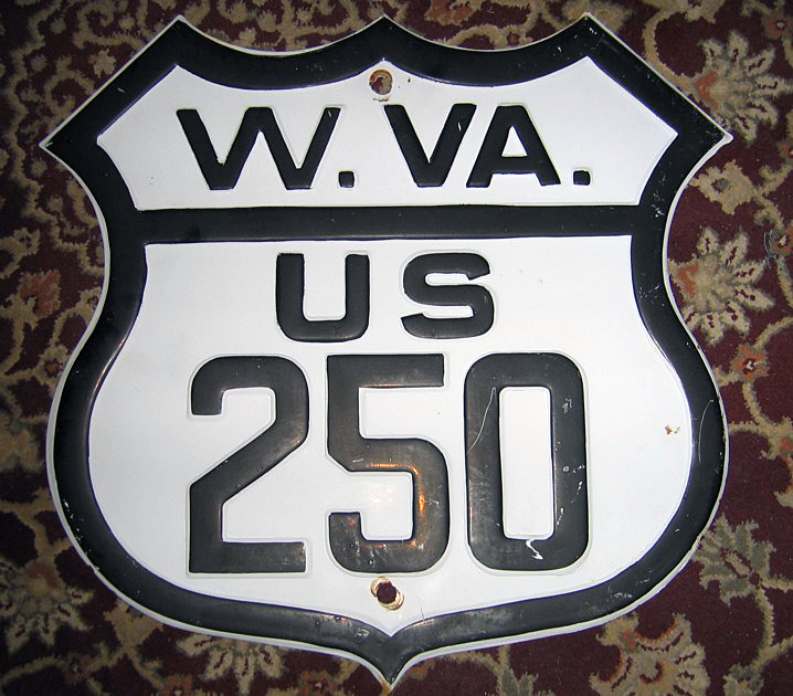 West Virginia U.S. Highway 250 sign.