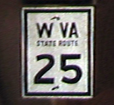 West Virginia State Highway 25 sign.