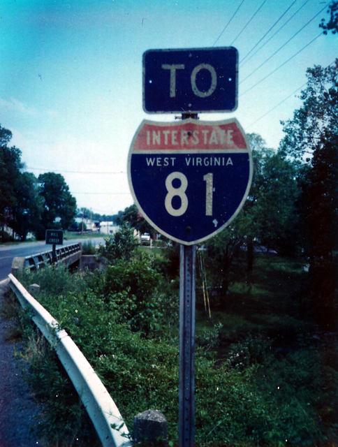 West Virginia Interstate 81 sign.