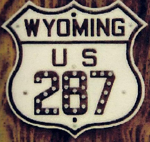 Wyoming U.S. Highway 287 sign.