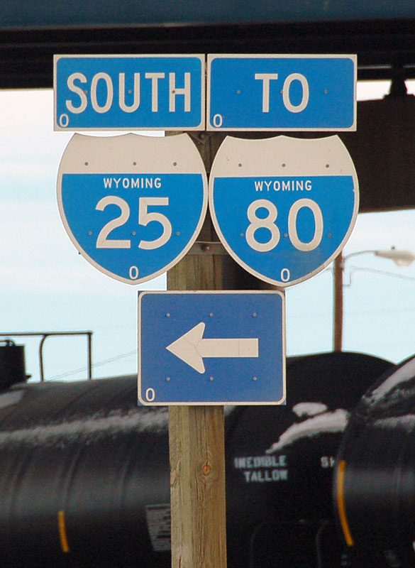 Wyoming - Interstate 80 and Interstate 25 sign.