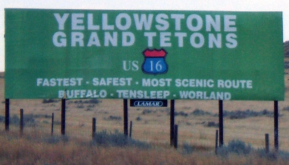 Wyoming U.S. Highway 16 sign.