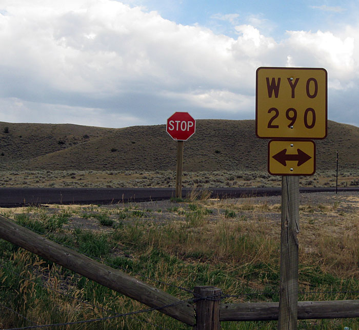 Wyoming State Highway 290 sign.