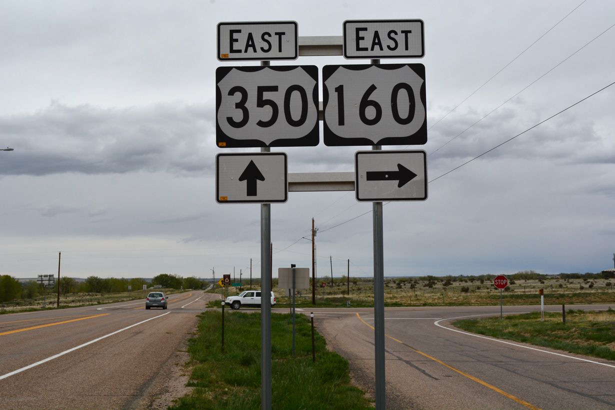 Colorado - U.S. Highway 160 and U.S. Highway 350 sign.