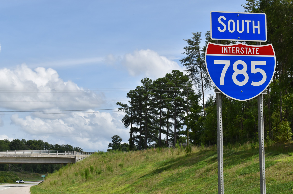North Carolina Interstate 785 sign.