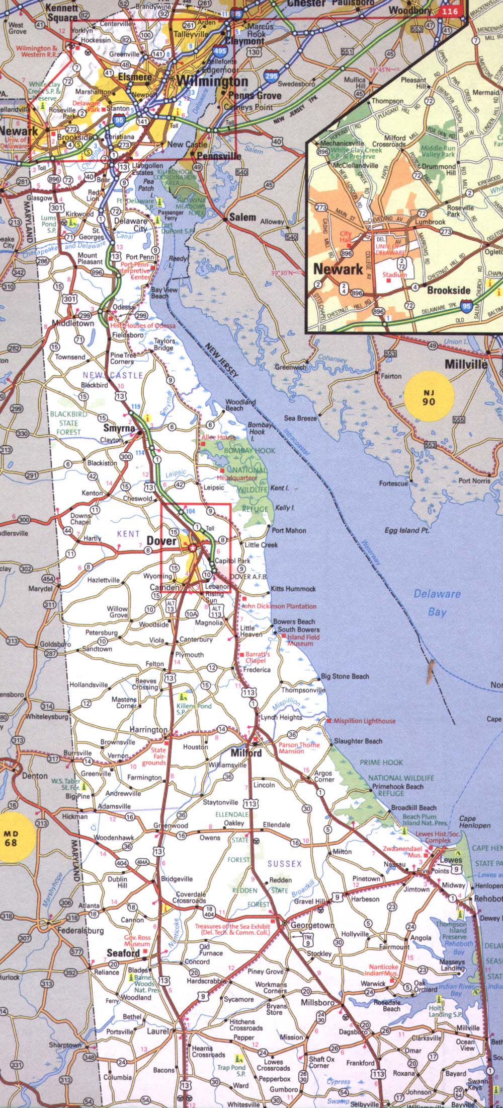 Map Of Delaware Free Highway Road Map De With Cities - vrogue.co